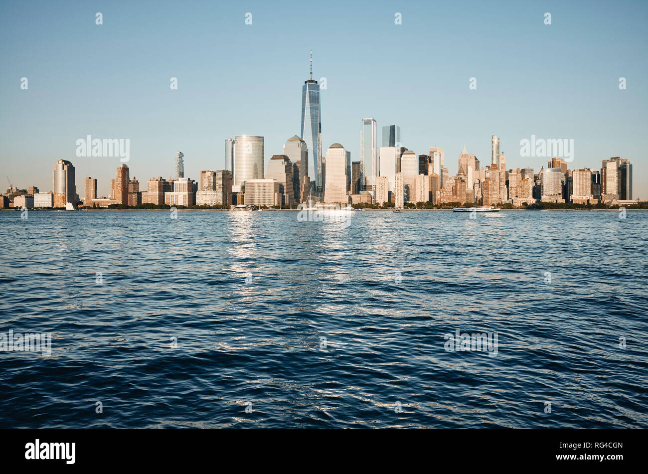 New York City skyline, tons de couleur photo, USA. Banque D'Images