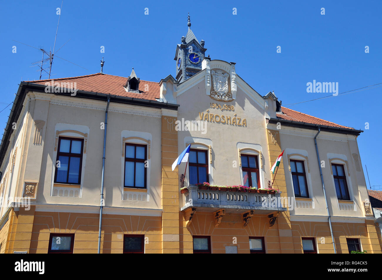 Mairie, Dunafoldvár, Hongrie. Városháza, Dunafoldvár, Magyarország. Banque D'Images