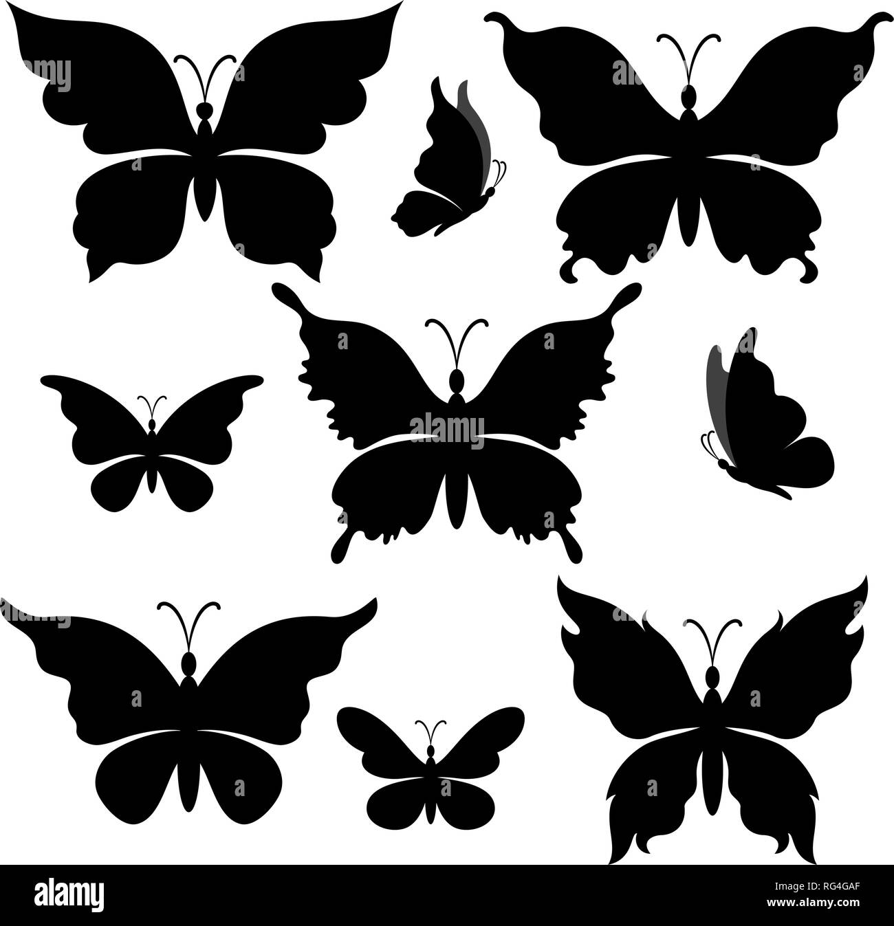 Silhouettes de papillons Illustration de Vecteur