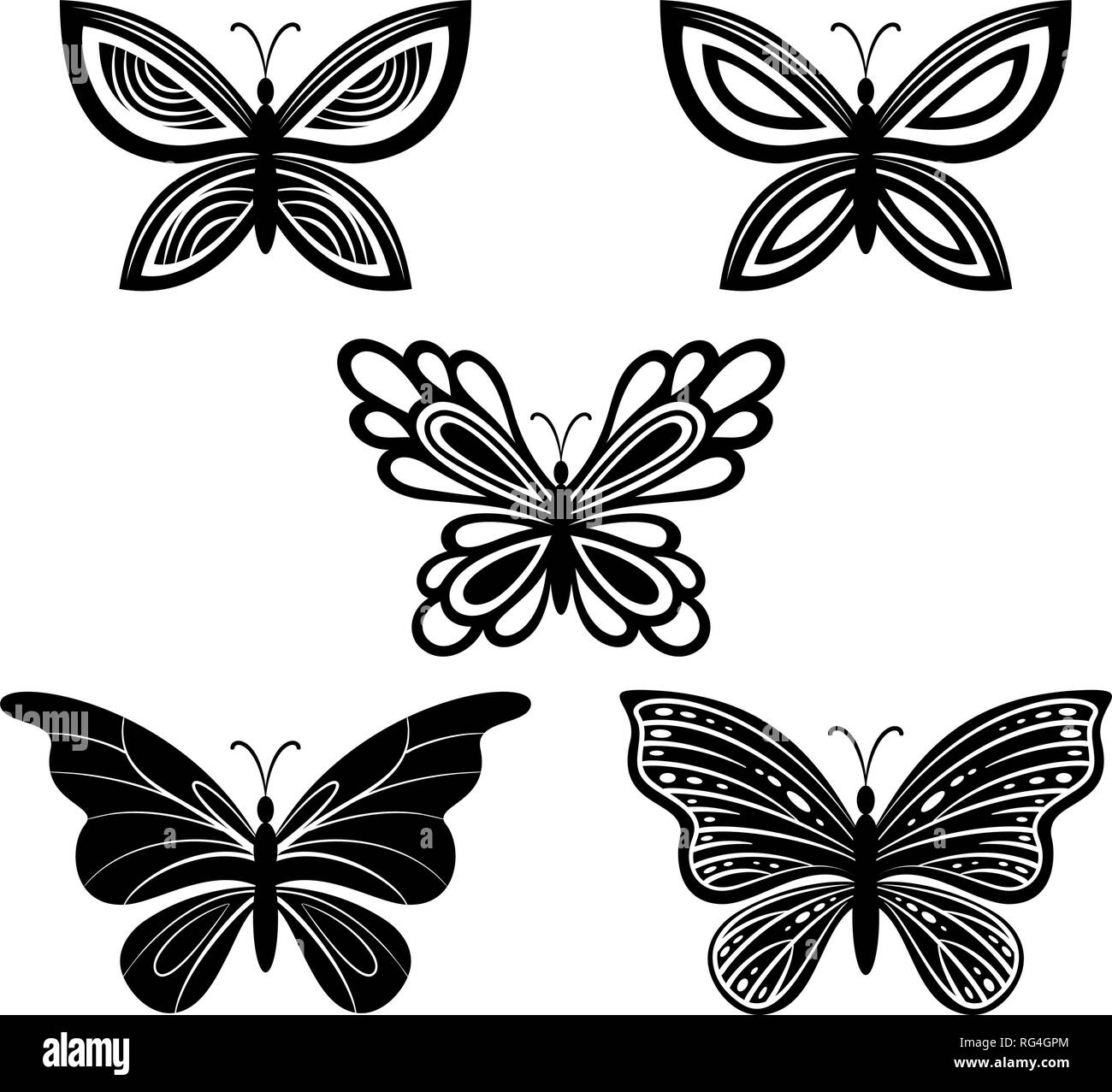 Pictogrammes papillons Illustration de Vecteur