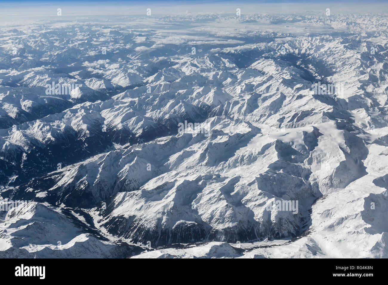 Vue aérienne les Alpes autrichiennes Banque D'Images