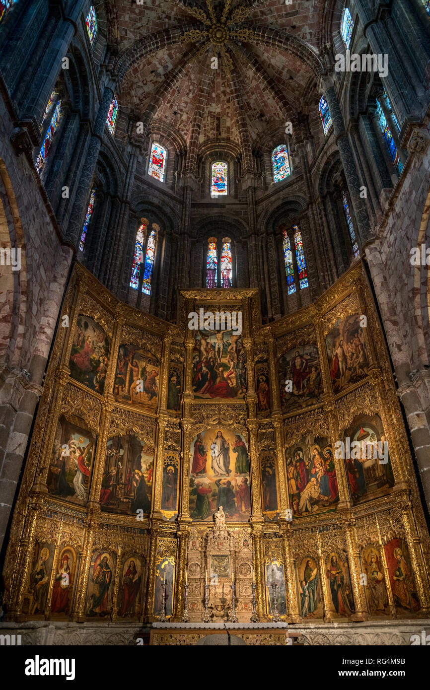 Retable de la cathédrale de León, Castille et León, Espagne Banque D'Images