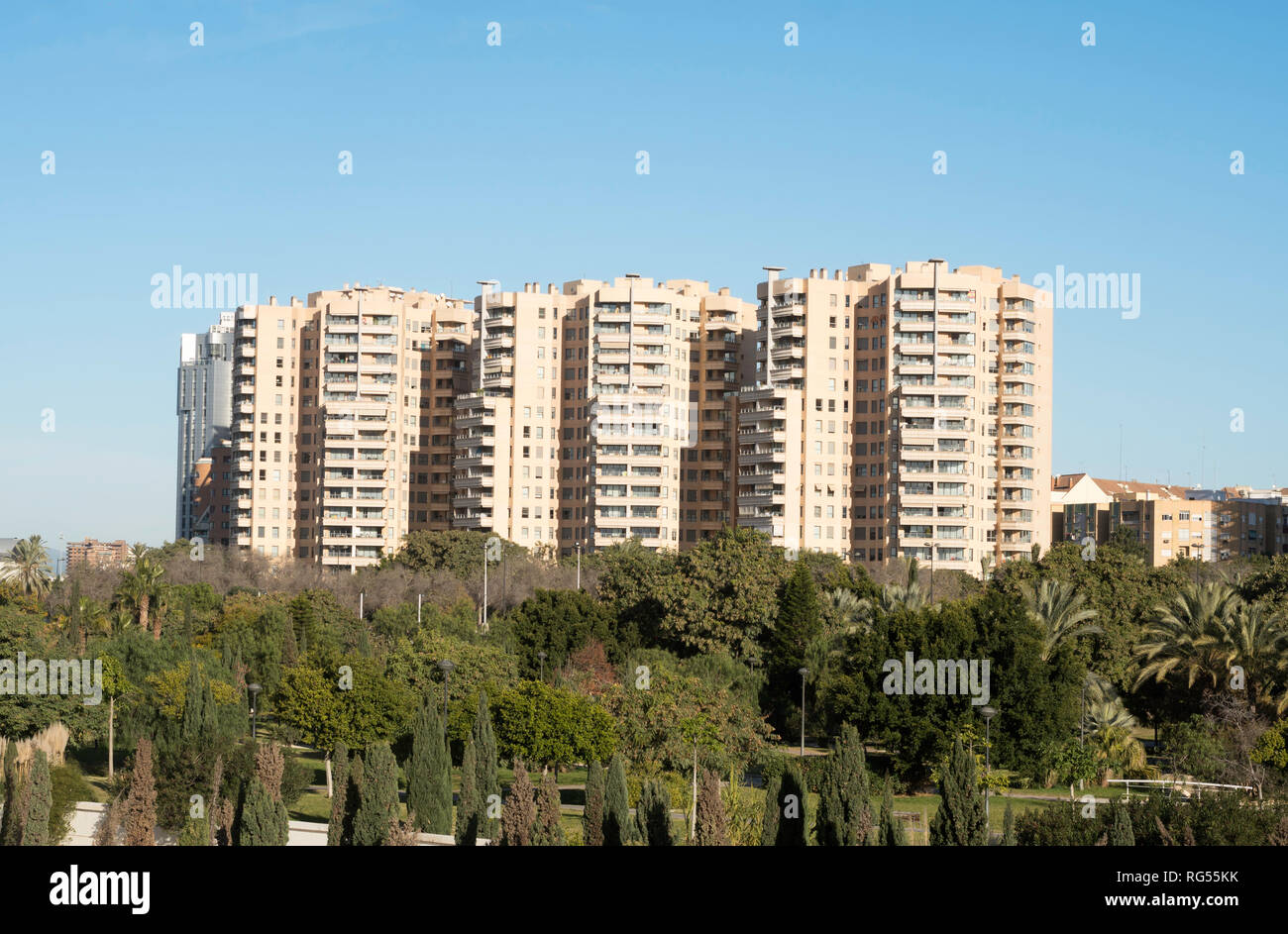 Les immeubles à appartements à Valence, Espagne, Europe Banque D'Images