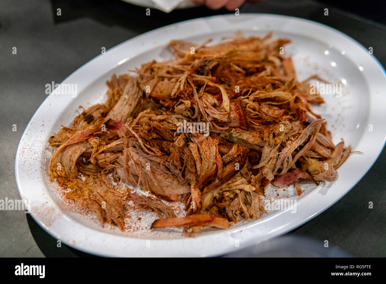 La viande barbecue plaque prise lors d'un BBQ Tour à Memphis, Tennessee  Photo Stock - Alamy