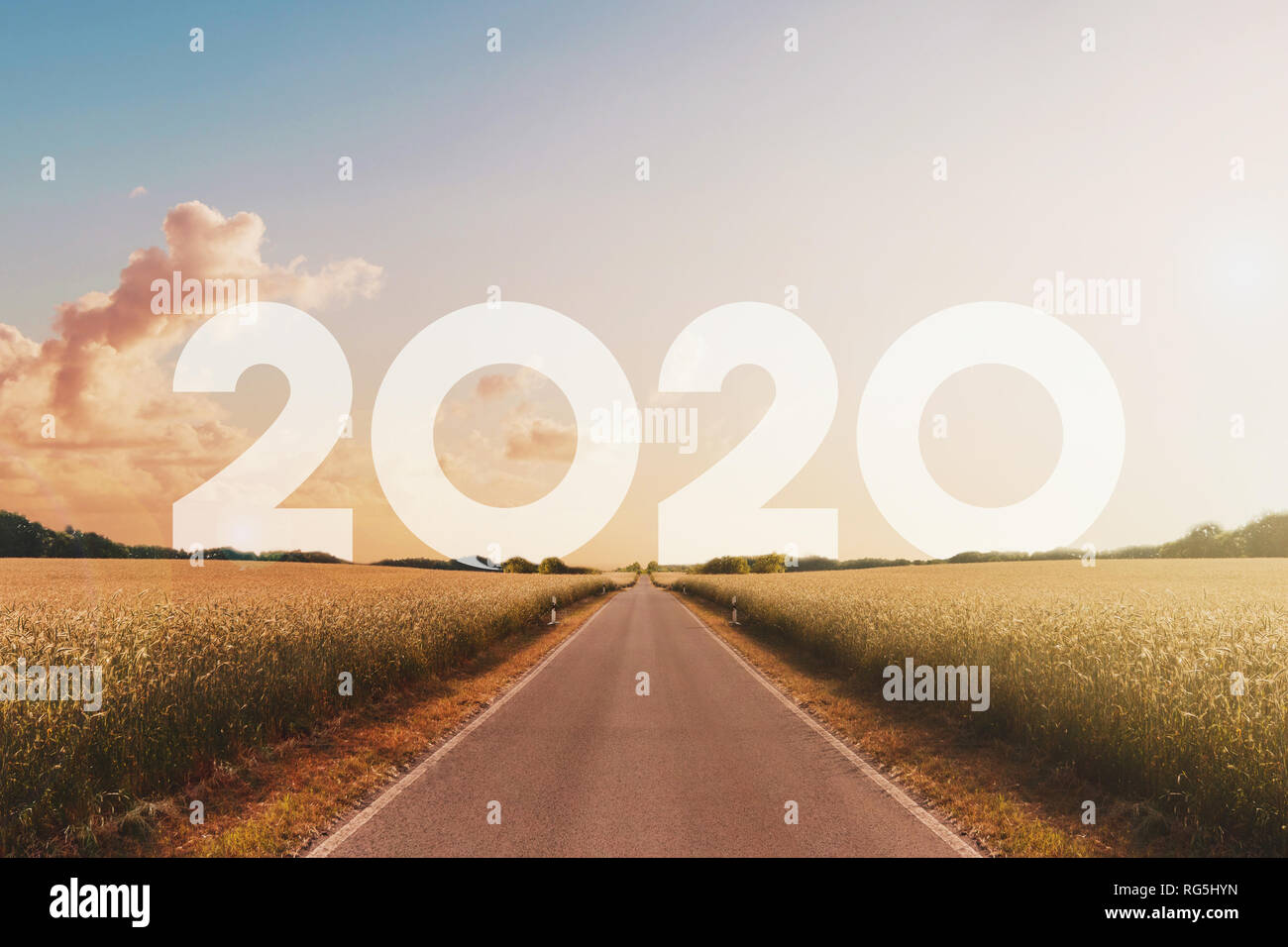 Vide, tout droit direction nouvelle année 2020 - bonne année concept, Banque D'Images