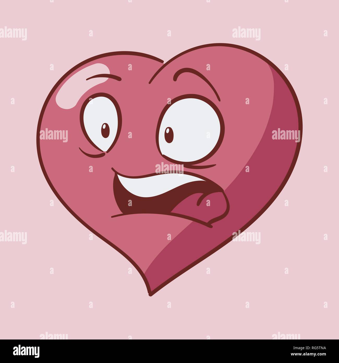 Funny cartoon caractère coeur émotions, St Valentines vector icons, isolé Illustration de Vecteur