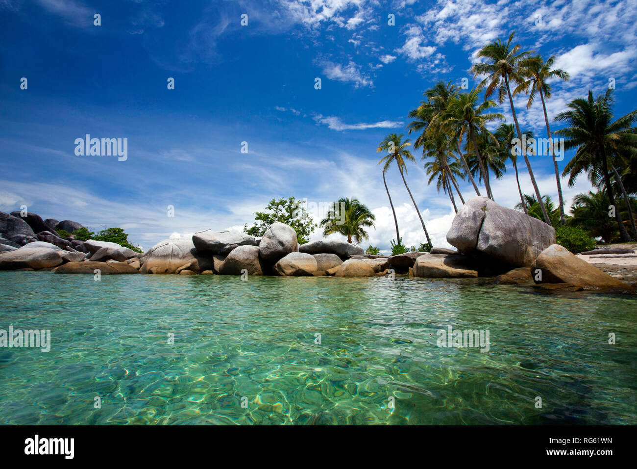 Paysage plage tropicale de l'île, l'Indonésie Belitung, Banque D'Images