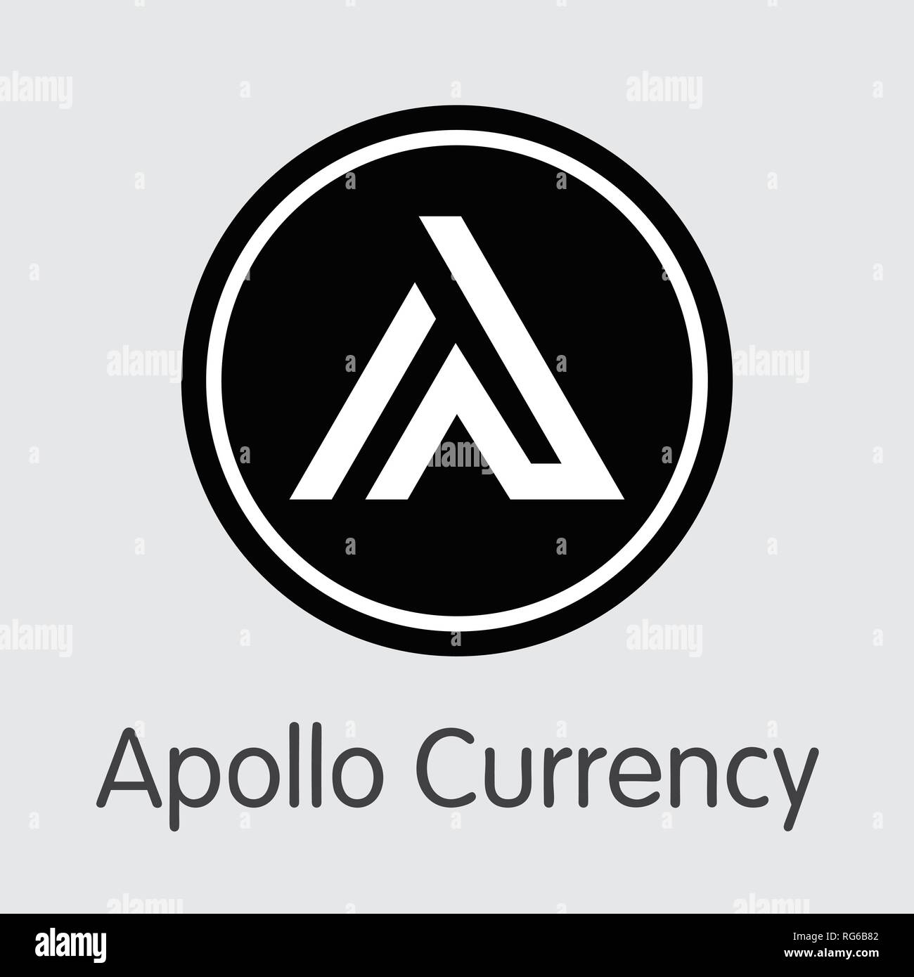 APL - Apollo Monnaie. L'icône de pièce ou d'un emblème du marché. Illustration de Vecteur