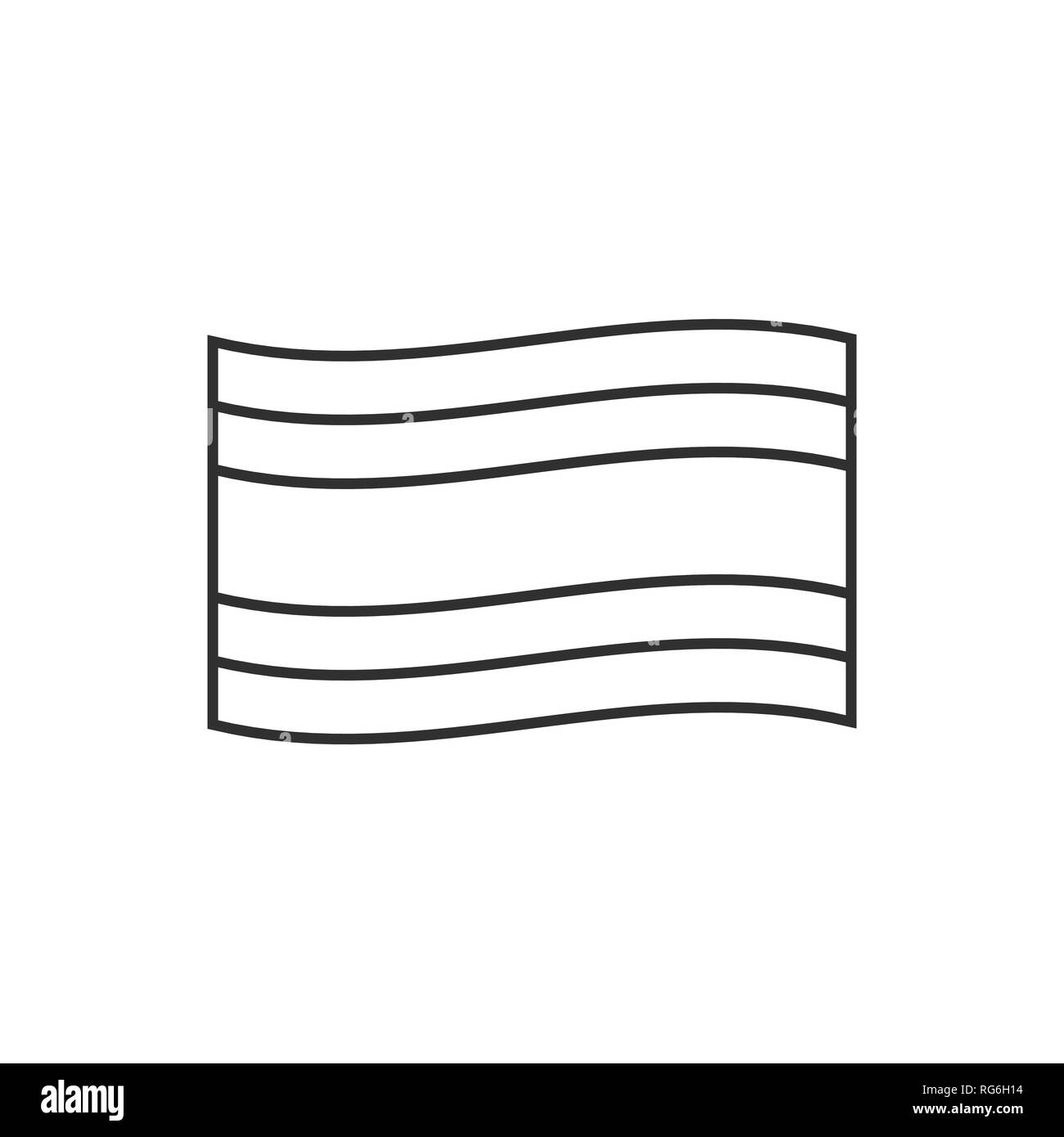 Costa Rica ou sur l'icône du drapeau de la Thaïlande contour noir modèle plat. Date de l'indépendance ou de la fête nationale. Illustration de Vecteur