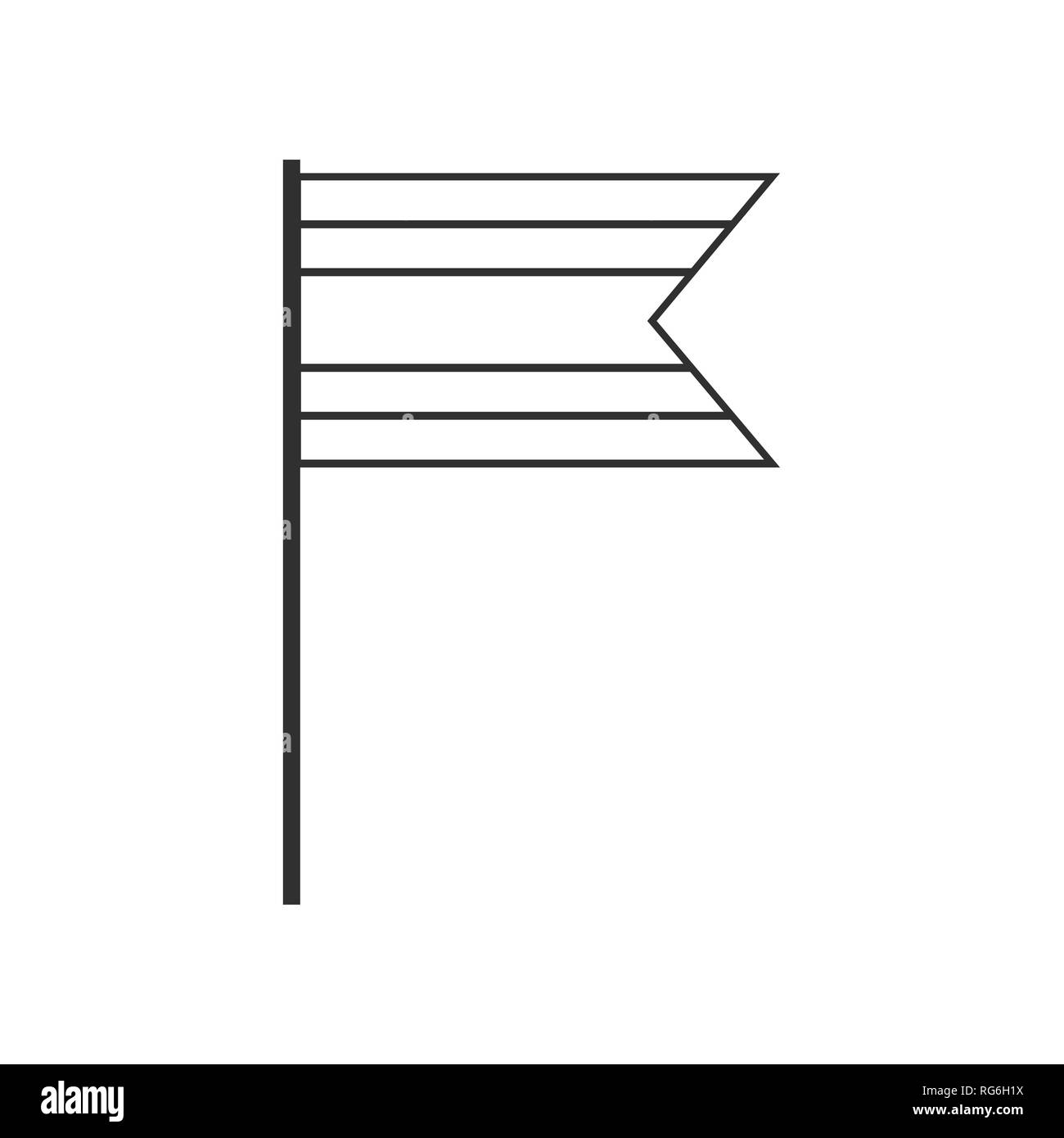 Costa Rica ou sur l'icône du drapeau de la Thaïlande contour noir modèle plat. Date de l'indépendance ou de la fête nationale. Illustration de Vecteur
