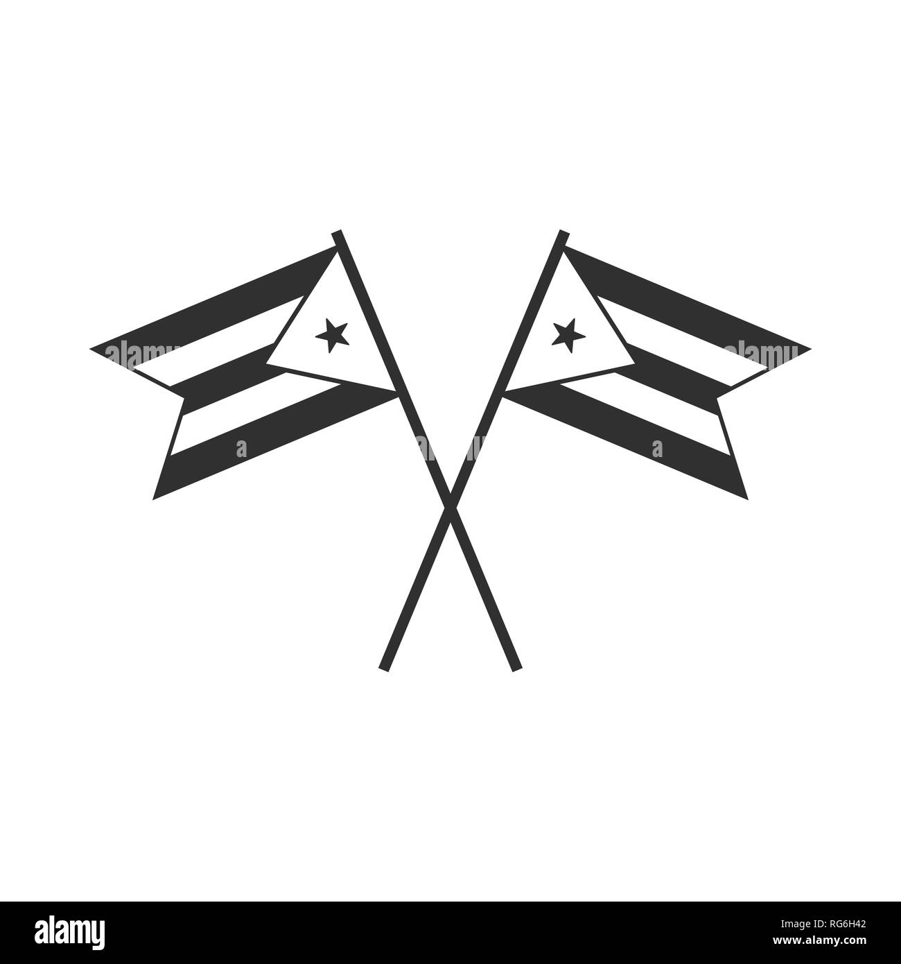L'icône du drapeau de Cuba contour noir modèle plat. Date de l'indépendance  ou de la fête nationale Image Vectorielle Stock - Alamy