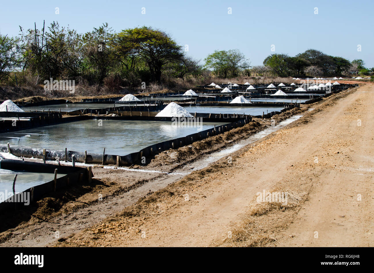 La production de sel au Panama Banque D'Images