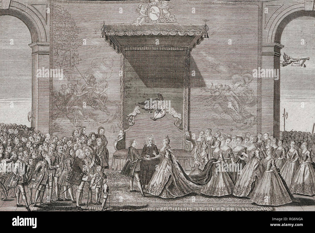Le mariage de Frédéric Elisabeth Christine le 12 juin 1733 au château de Salzdahlum Banque D'Images