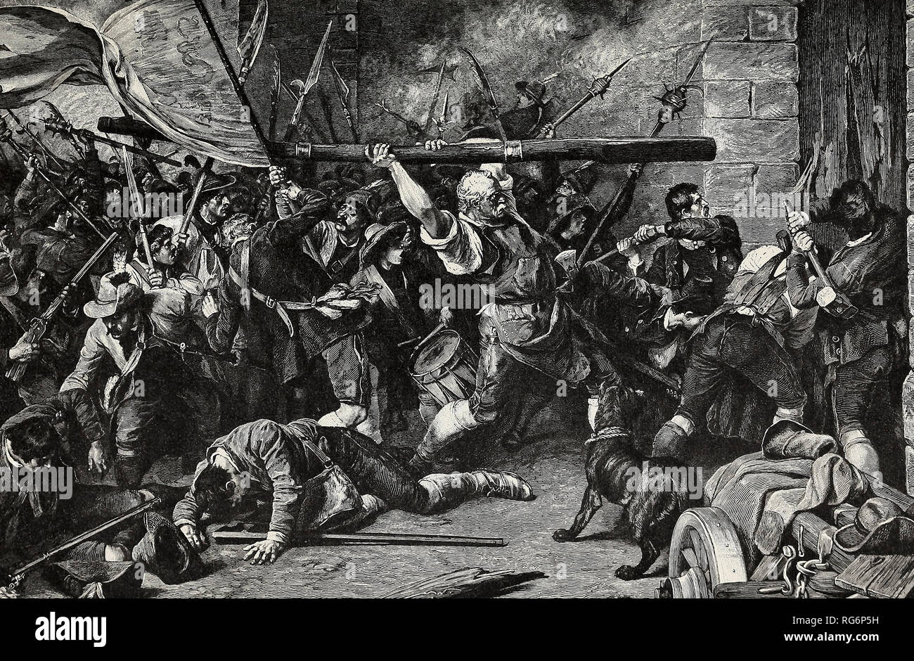 Paysan allemand Loyauté - Les Bavarois lieu à sauver leurs Princes de la captivité garçon Banque D'Images