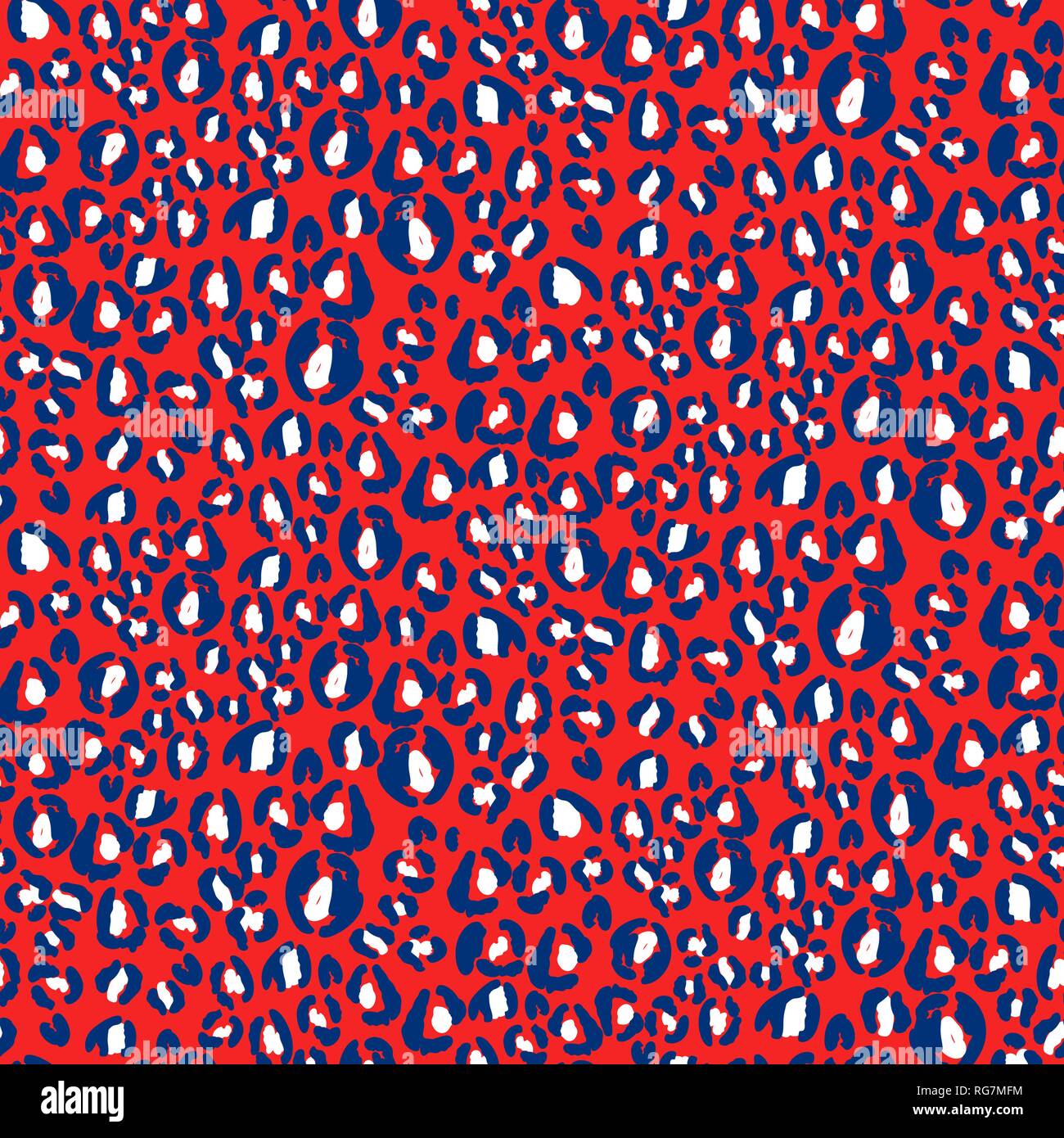 Fluide peau animale abstract vector pattern rouge et bleu. Illustration de Vecteur