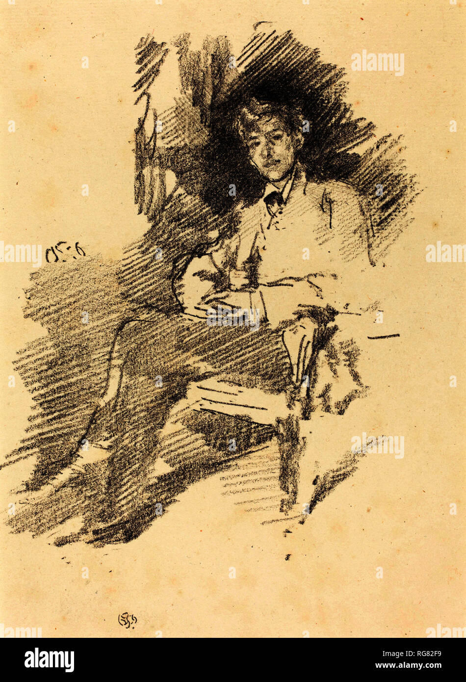 Walter Sickert. En date du : 1895. Dimensions : image : 19 × 14 cm (7 1/2 x 5 1/2 in.) feuille : 32 × 20,4 cm (12 5/8 x 8 1/16 in.). Technique : lithographie en noir sur papier vergé. Musée : National Gallery of Art, Washington DC. Auteur : WHISTLER, JAMES ABBOTT MCNEILL. Banque D'Images