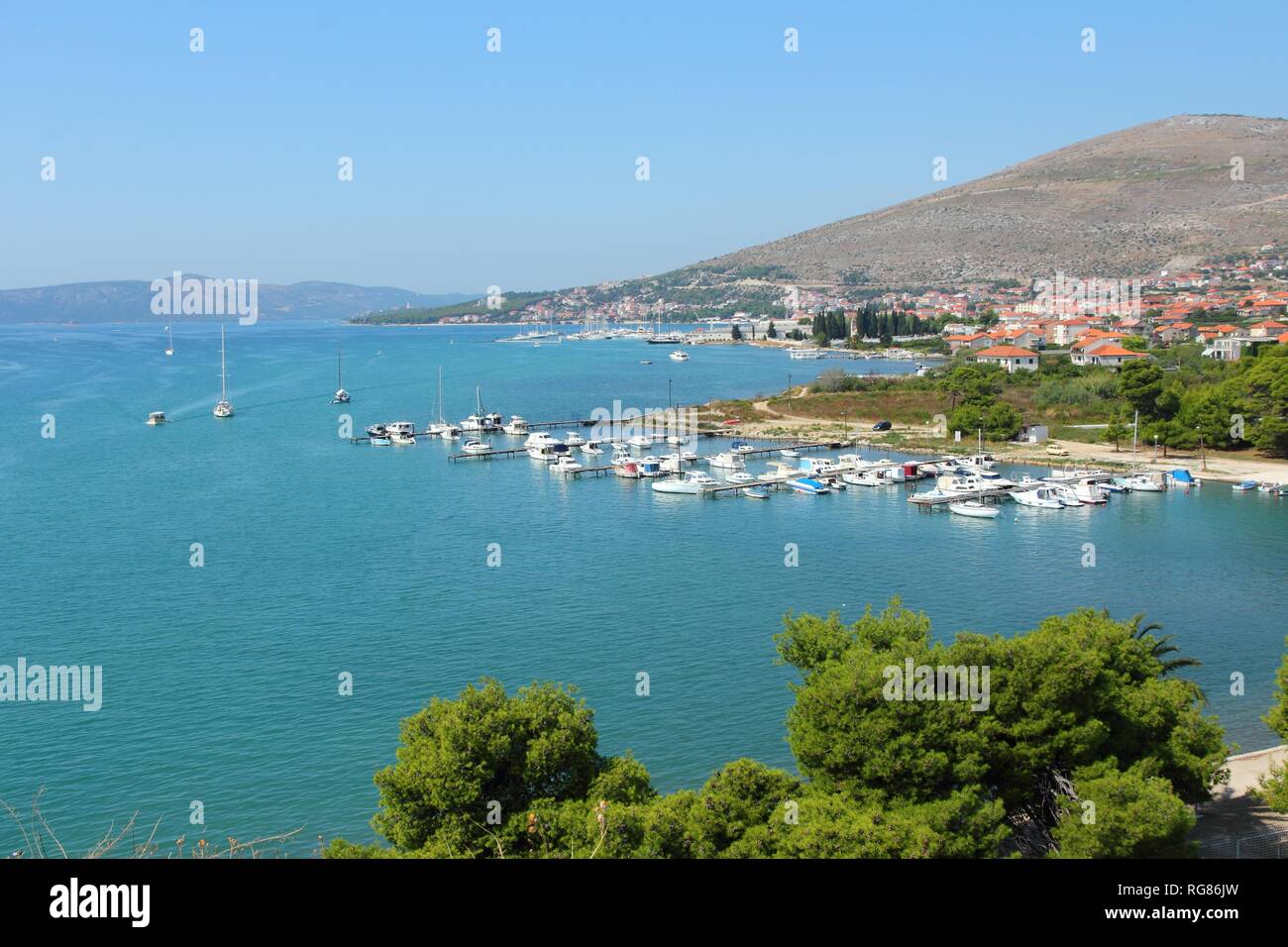 Marina à Trogir, Croatie. Les bateaux de la mer Adriatique. Banque D'Images