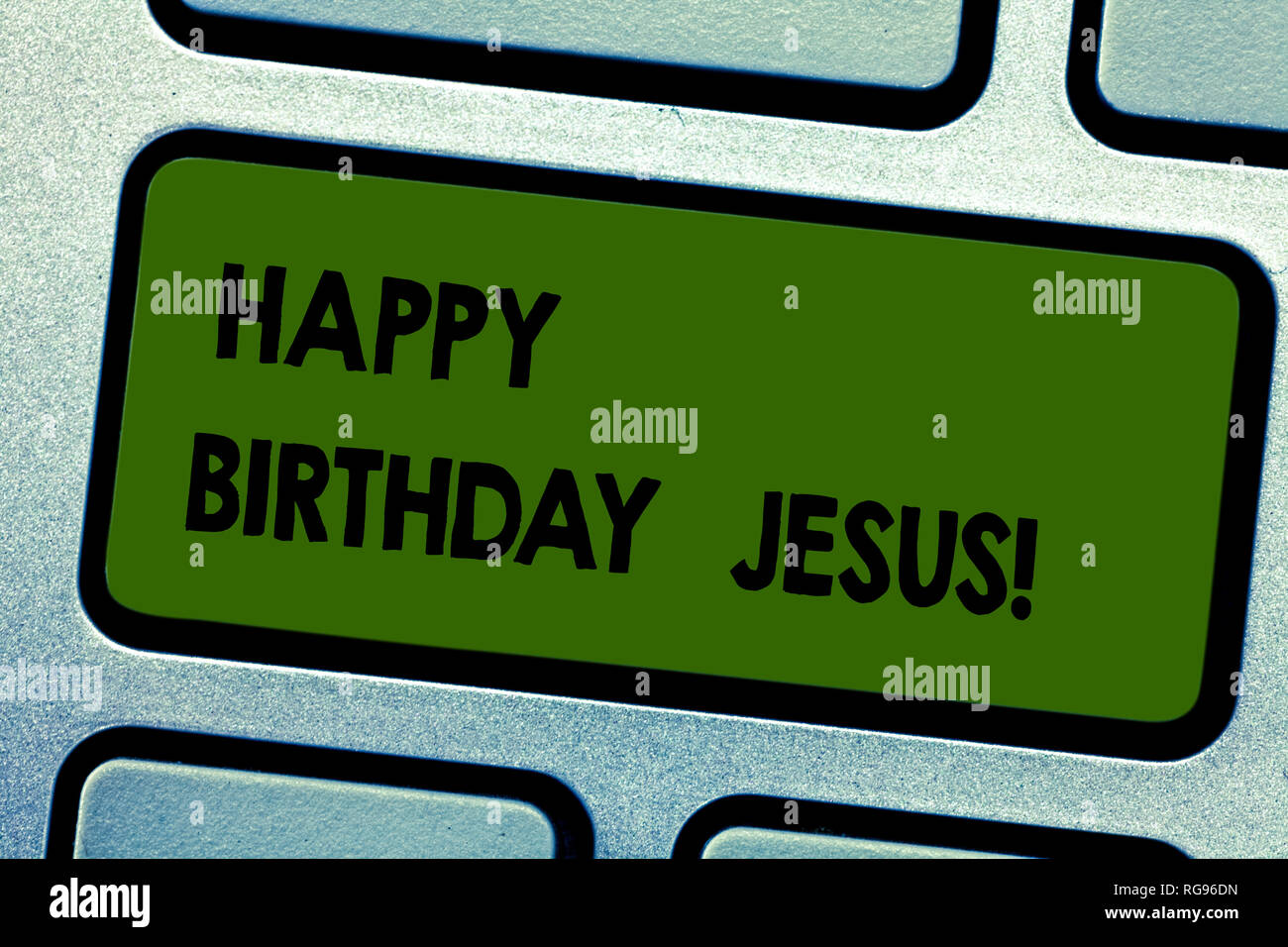 Signe Texte Montrant Joyeux Anniversaire Jesus Photo Conceptuelle Celebrant La Naissance Du Dieu Saint Jour De Noel Touche Clavier Intention De Creer Ordinateur Photo Stock Alamy