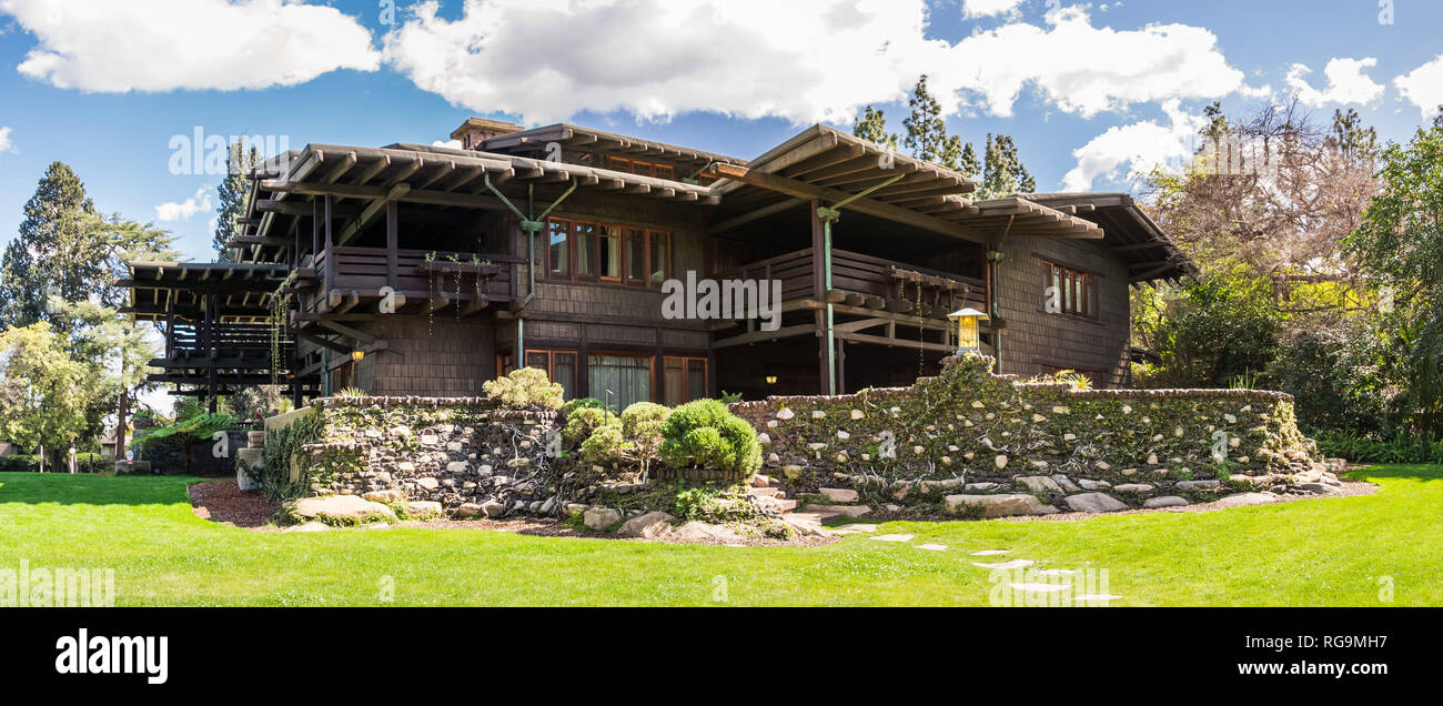15 mars 2018 Pasadena / CA / USA - Vue extérieure de Gamble House, comté de Los Angeles Banque D'Images