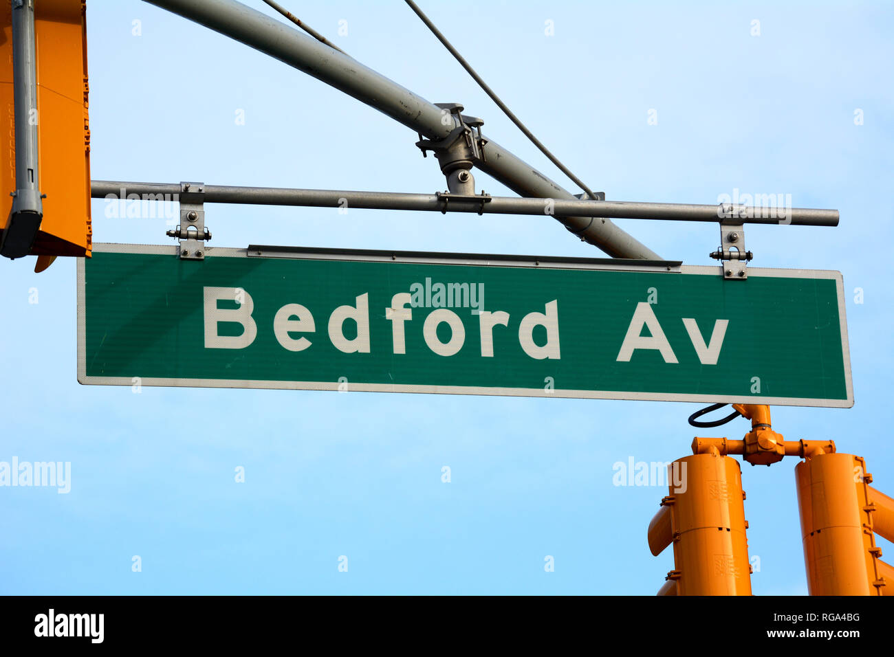 Bedford Avenue Sign In Williamsburg, Brooklyn Banque D'Images