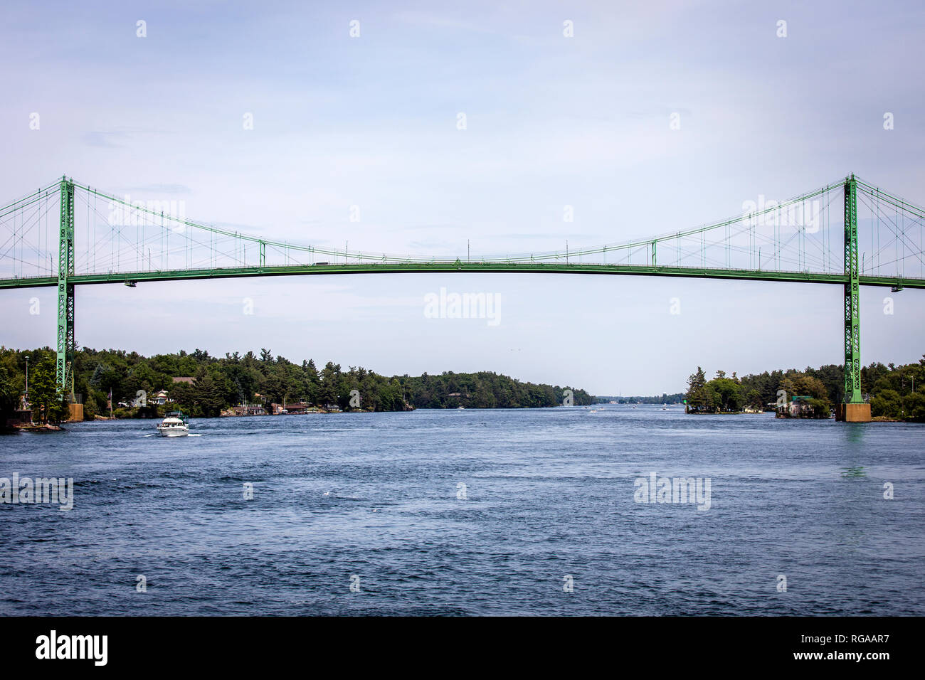 Région des Mille-Îles, l'Ontario, Canada, le 17 juin, 2018 : 1000 Islands International Bridge est un système de 5 ponts sur le fleuve Saint-Laurent Banque D'Images