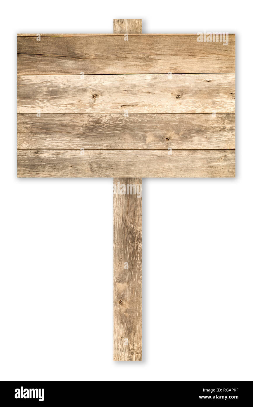 Blank woden sign on white background Banque D'Images