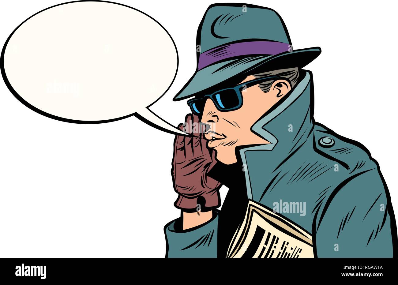 Spy agent secret whisper Illustration de Vecteur