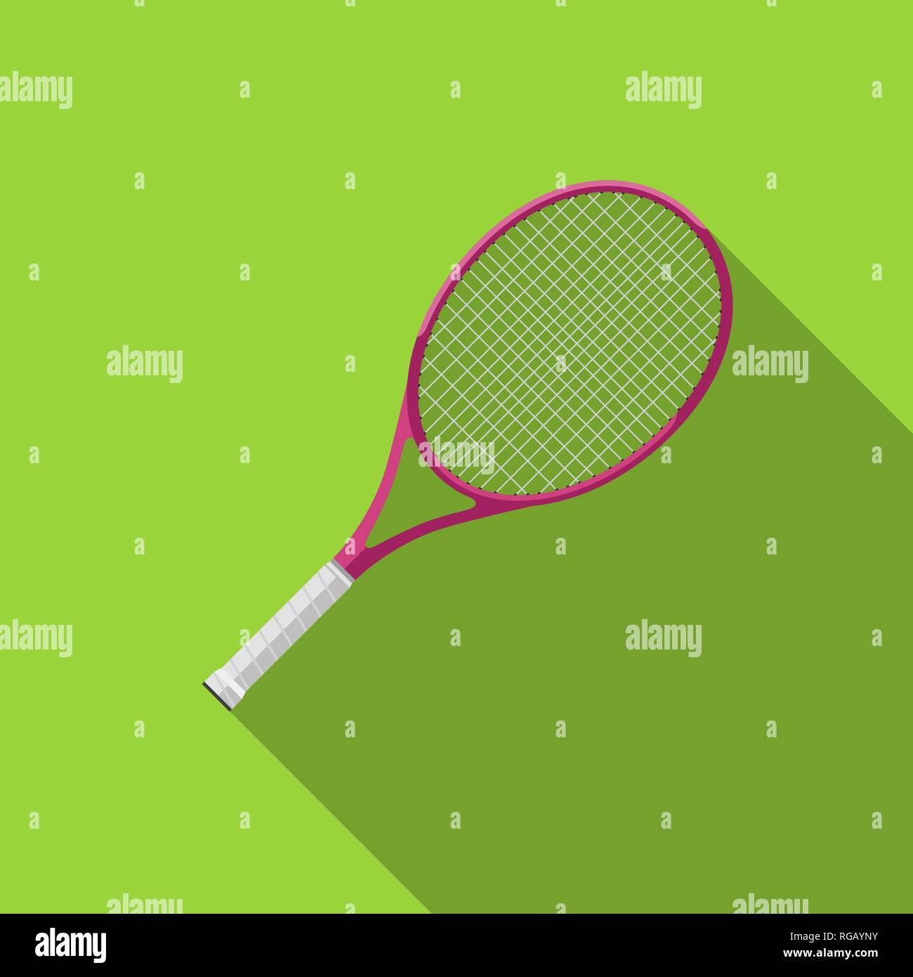 Raquette de tennis avec long shadow Illustration de Vecteur