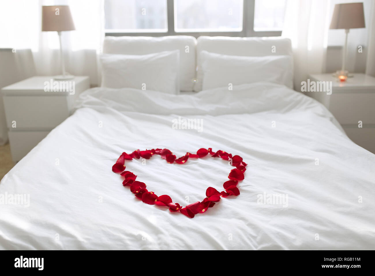 Chambres confortables décorées pour la Saint-Valentin Banque D'Images