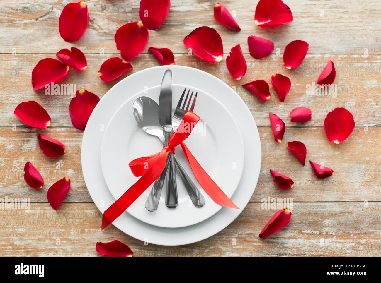 Close up de table pour la Saint-Valentin Banque D'Images