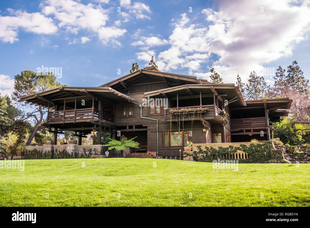 15 mars 2018 Pasadena / CA / USA - Vue extérieure de Gamble House, comté de Los Angeles Banque D'Images