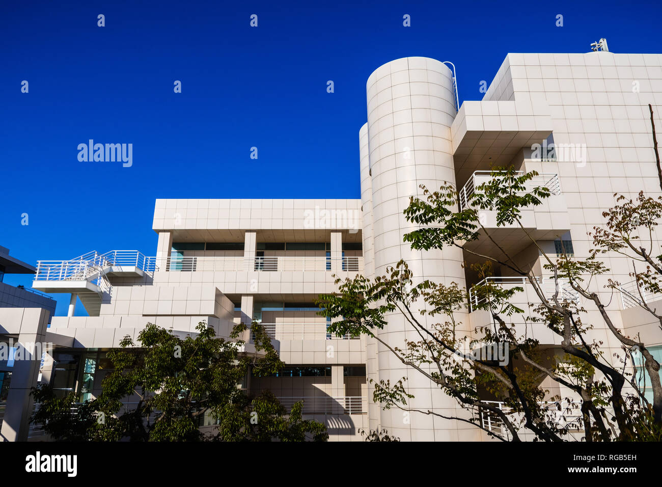 Le 8 juin 2018 Los Angeles / CA / USA - Vue extérieure de l'Institut de conservation Getty Center à fondation / conçu par l'architecte Richard Meier ; Banque D'Images