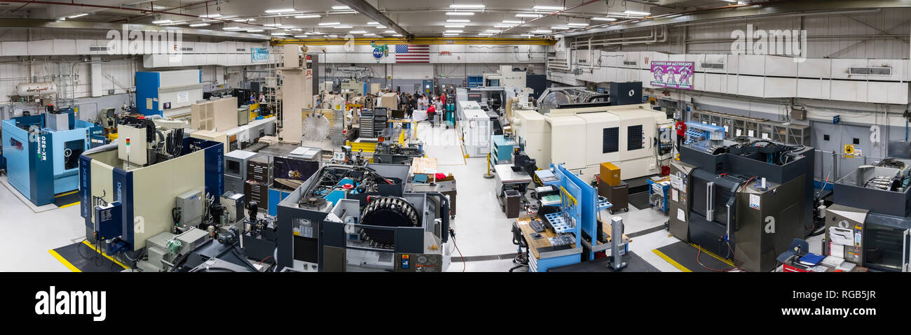 10 juin 2018 La Canada Flintridge / CA / USA - vue intérieure d'une des chambres de l'installation de fabrication d'engins spatiaux, les laboratoires de propulsion par réaction Banque D'Images