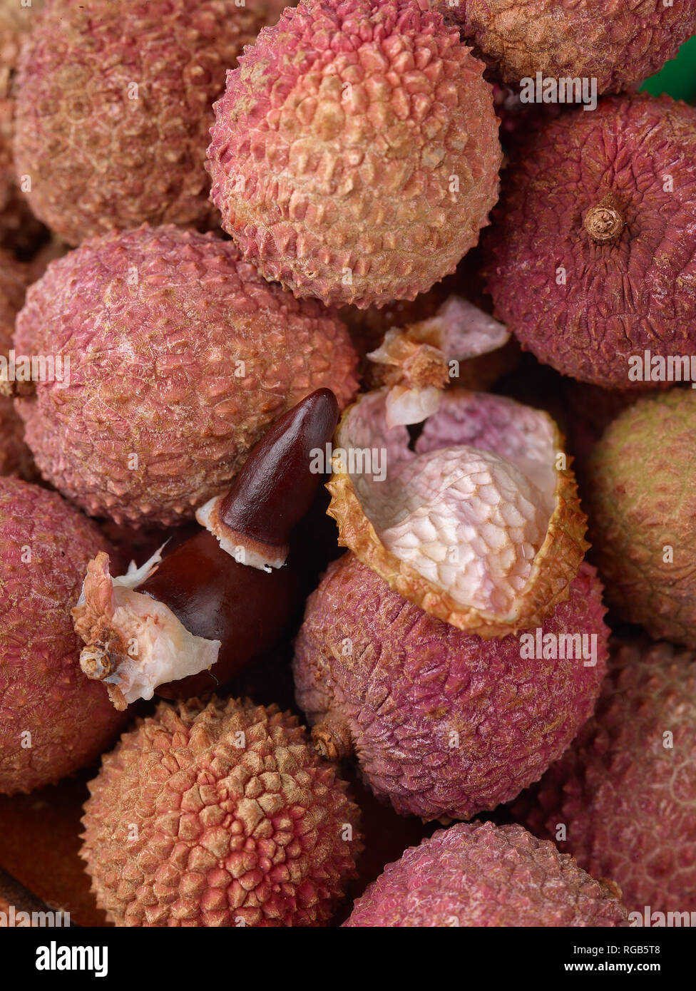 Litchis, fruits aliments encore-vie photographie Banque D'Images