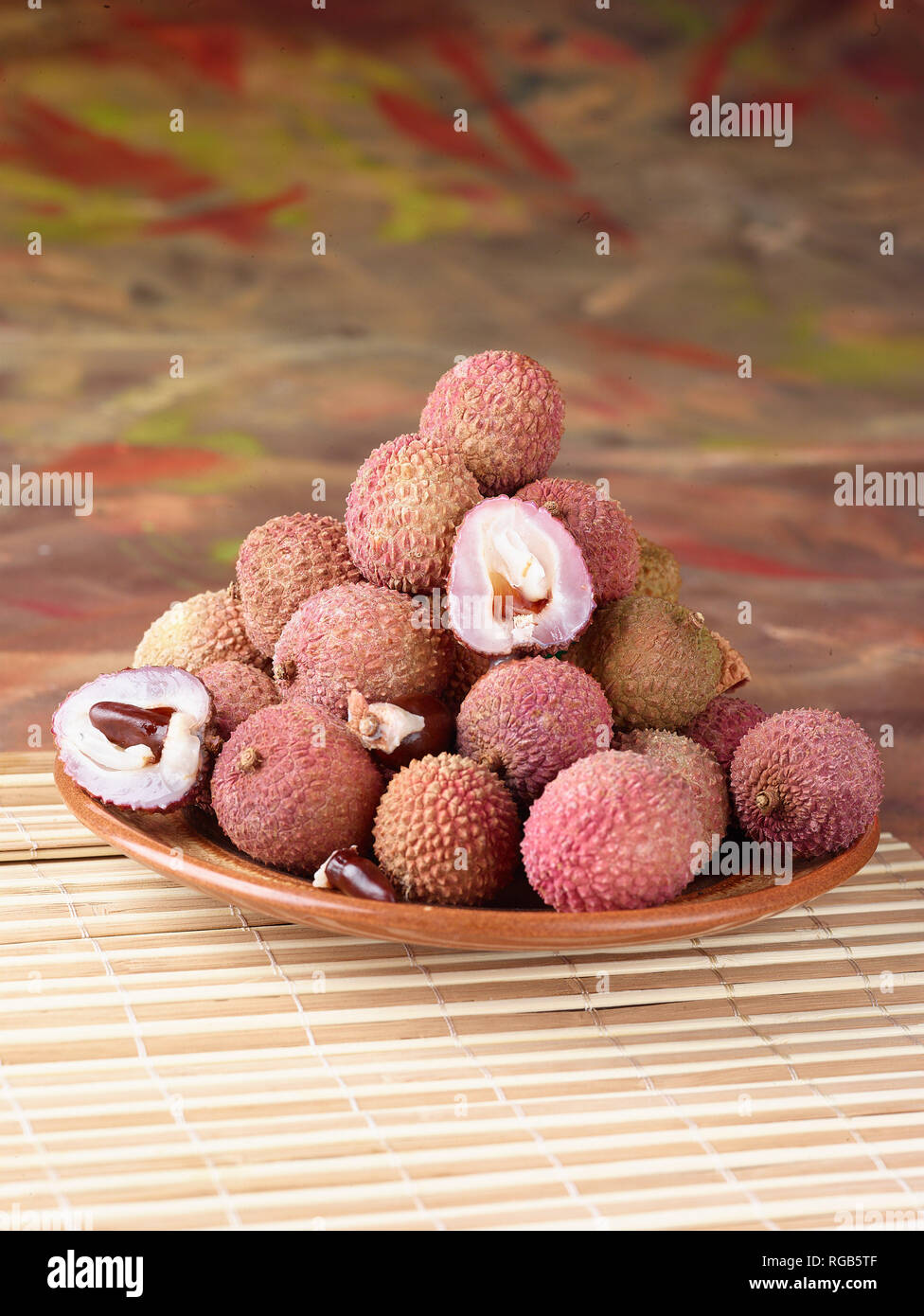 Litchis, fruits aliments encore-vie photographie Banque D'Images