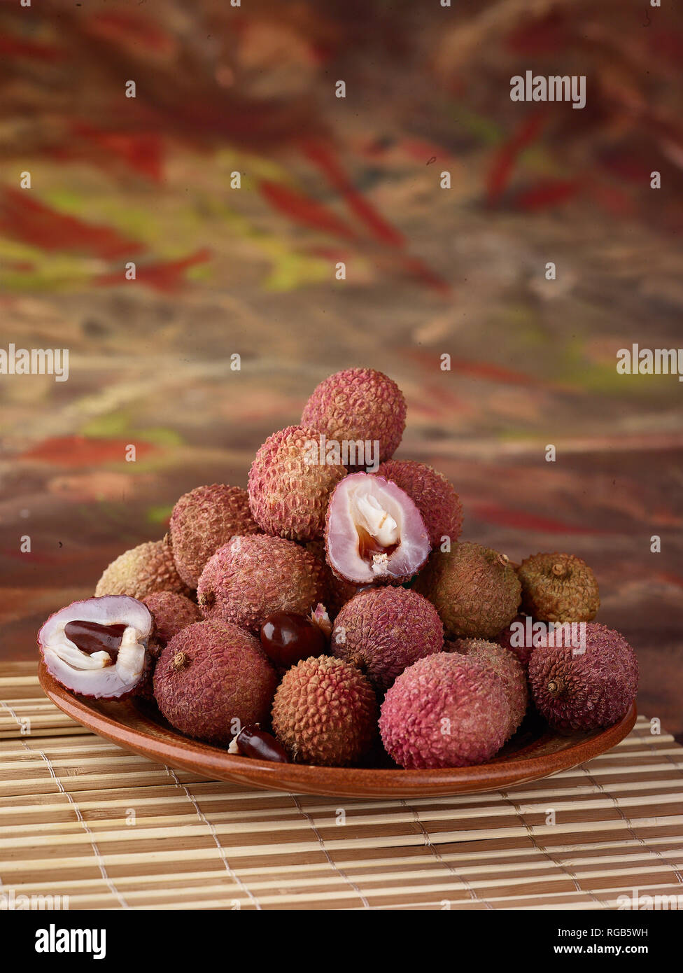 Litchis, fruits aliments encore-vie photographie Banque D'Images