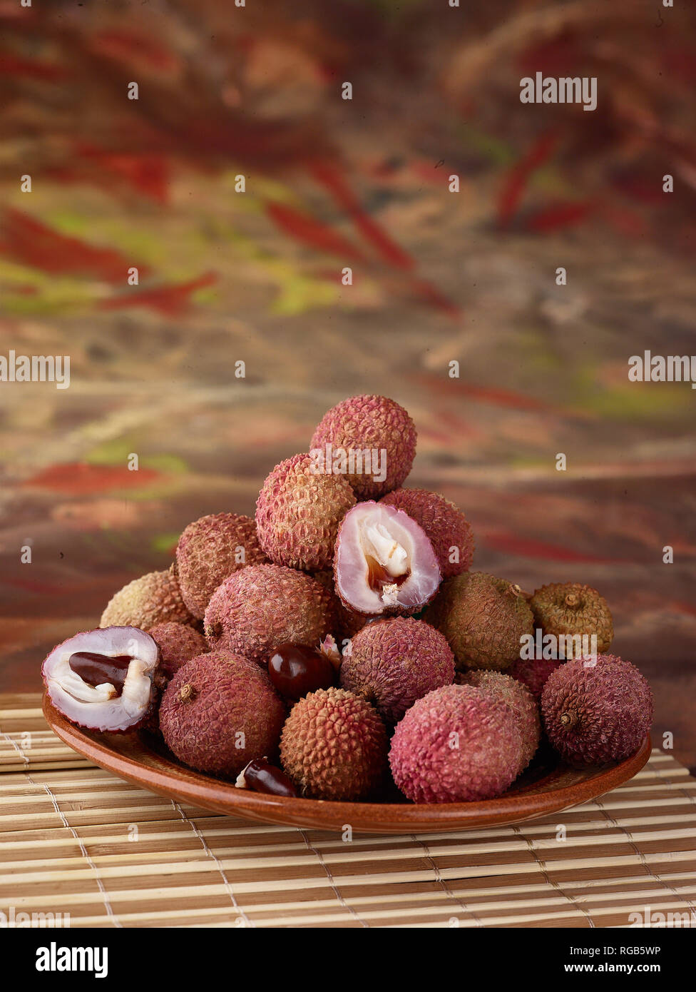 Litchis, fruits aliments encore-vie photographie Banque D'Images
