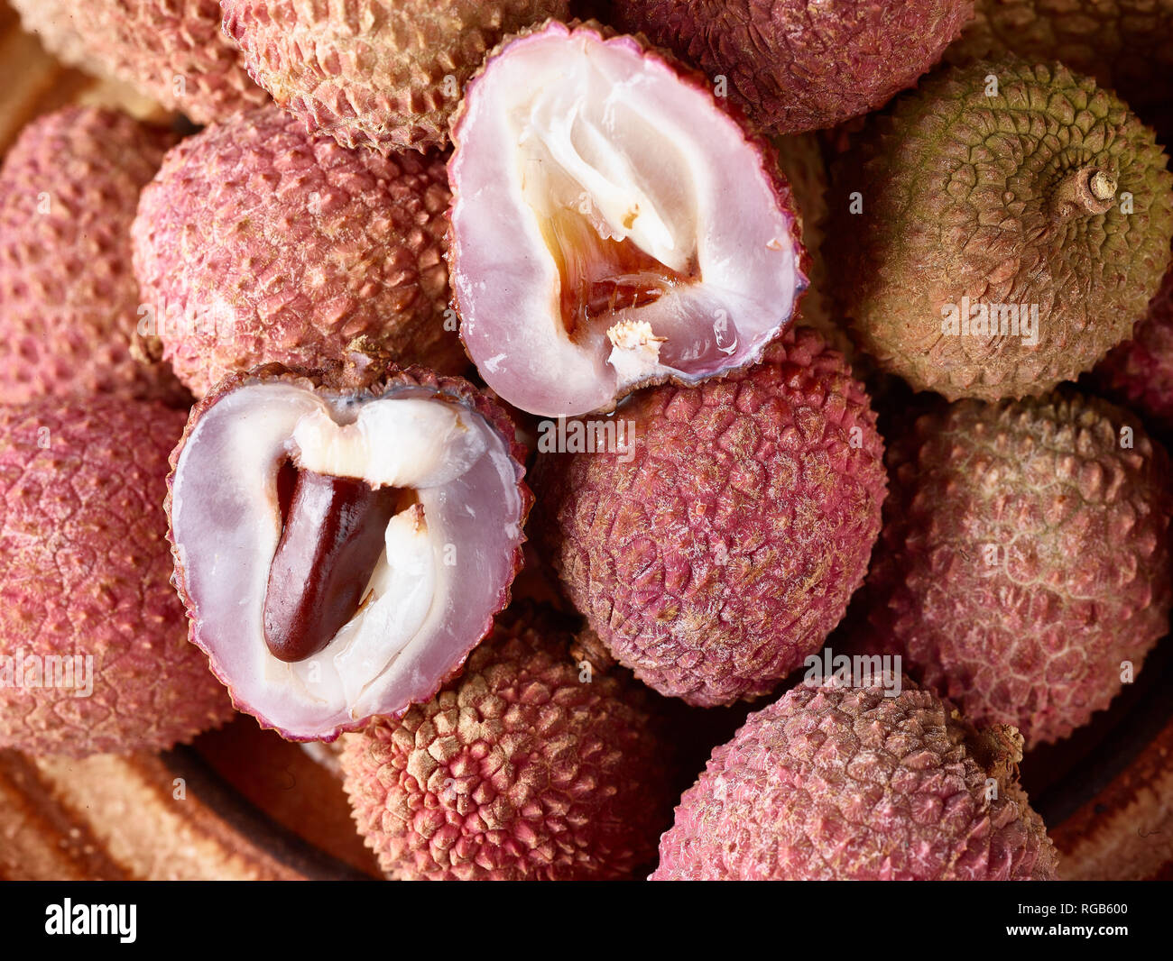 Litchis, fruits aliments encore-vie photographie Banque D'Images