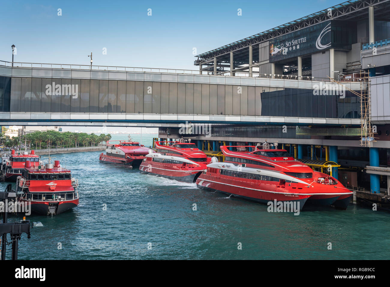 Le terminal du ferry de Macao à Central, Hong Kong, Chine, Asie. Banque D'Images