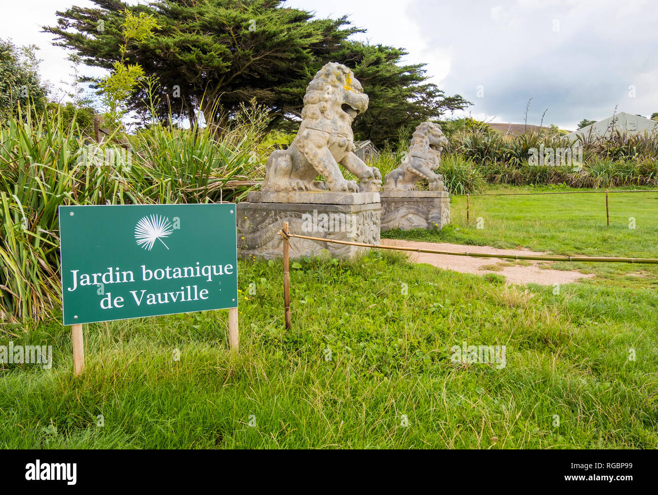 Jardin botanique de Vauville, est un jardin botanique privé situé sur le terrain du Château de Vauville près de Beaumont-Hague. Normandie, France Banque D'Images
