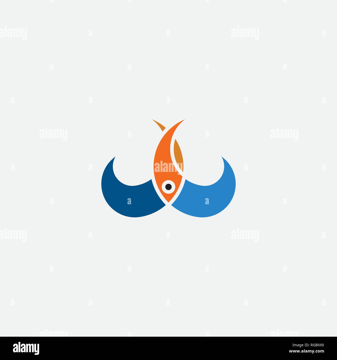 Sauter dans l'eau poisson vecteur conception logo icône Illustration de Vecteur