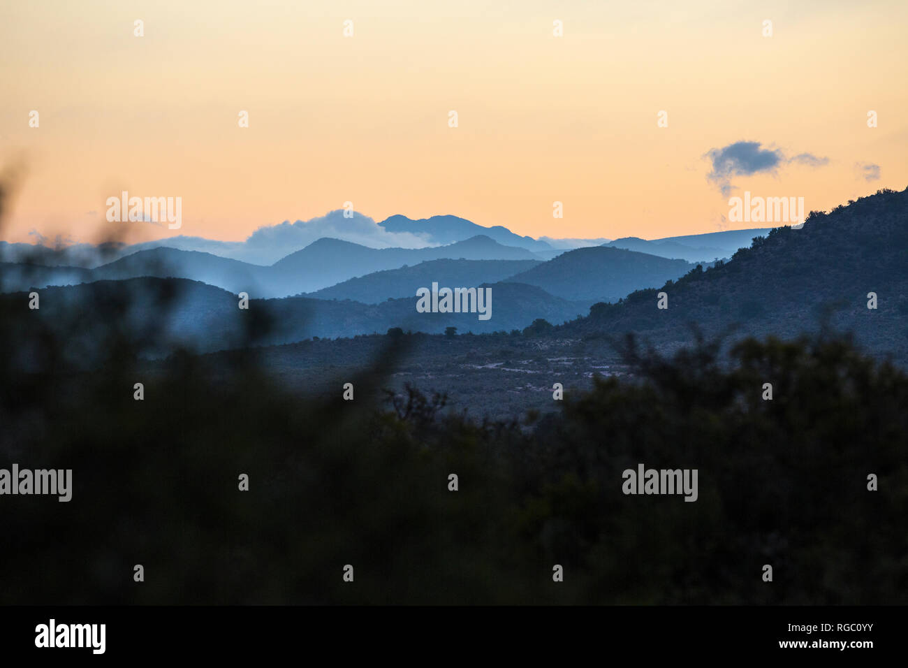 L'Afrique du Sud, Rooiberg, paysages de montagne le matin Banque D'Images