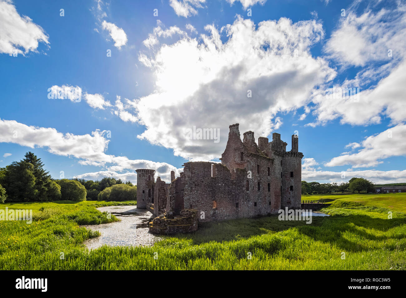 Grande Bretagne, Ecosse, Dumfries et Galloway, Château de Caerlaverock Banque D'Images