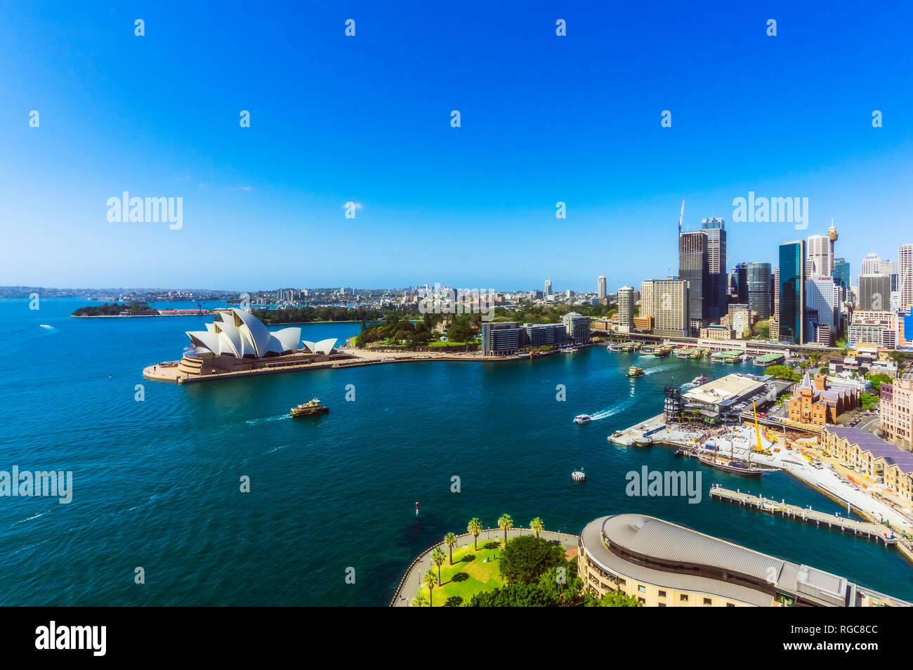 L'Australie, New South Wales, Sydney, Sydney Opera House et vue sur la ville Banque D'Images
