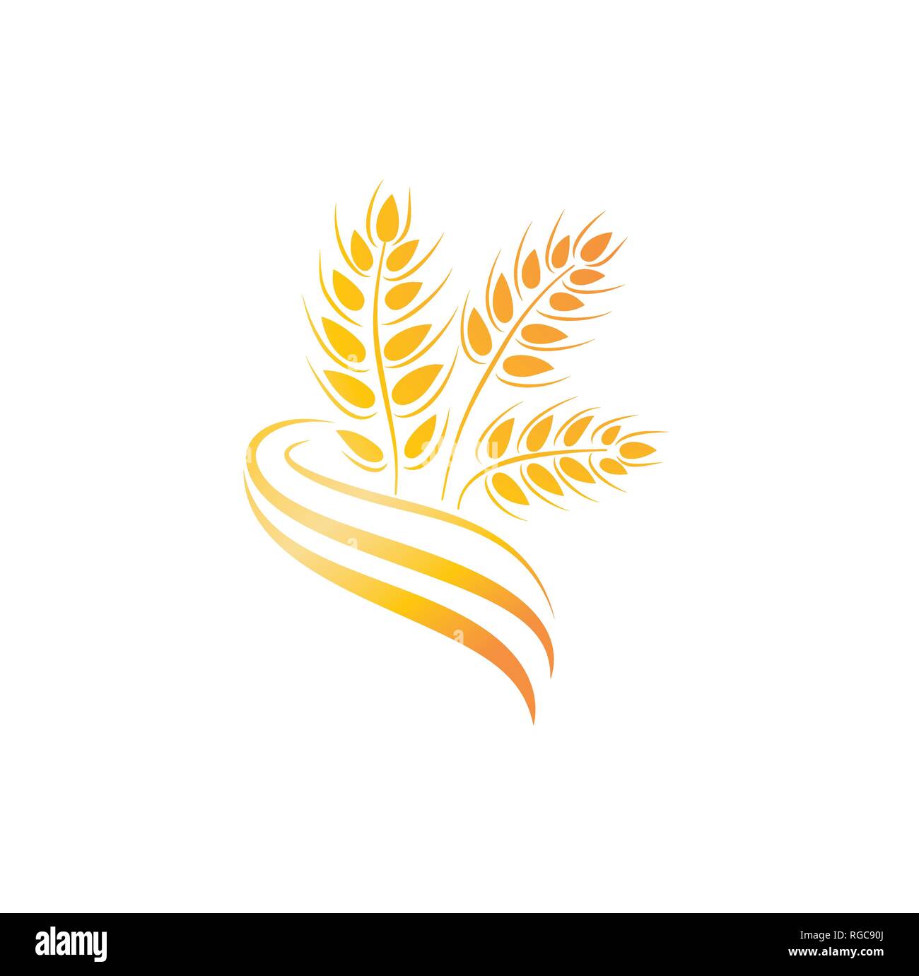 L'icône du blé. agriculture ferme logo. Produit naturel signe du grain Illustration de Vecteur