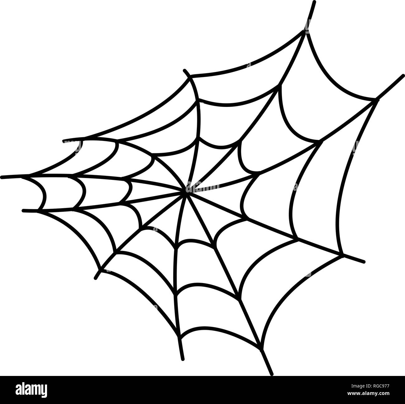 Spider web, l'icône de style contour Illustration de Vecteur