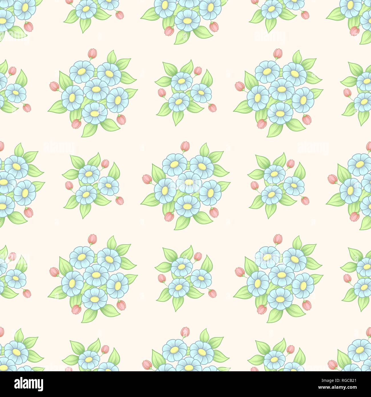 Floral background transparent couleur pastel avec Daisy Illustration de Vecteur