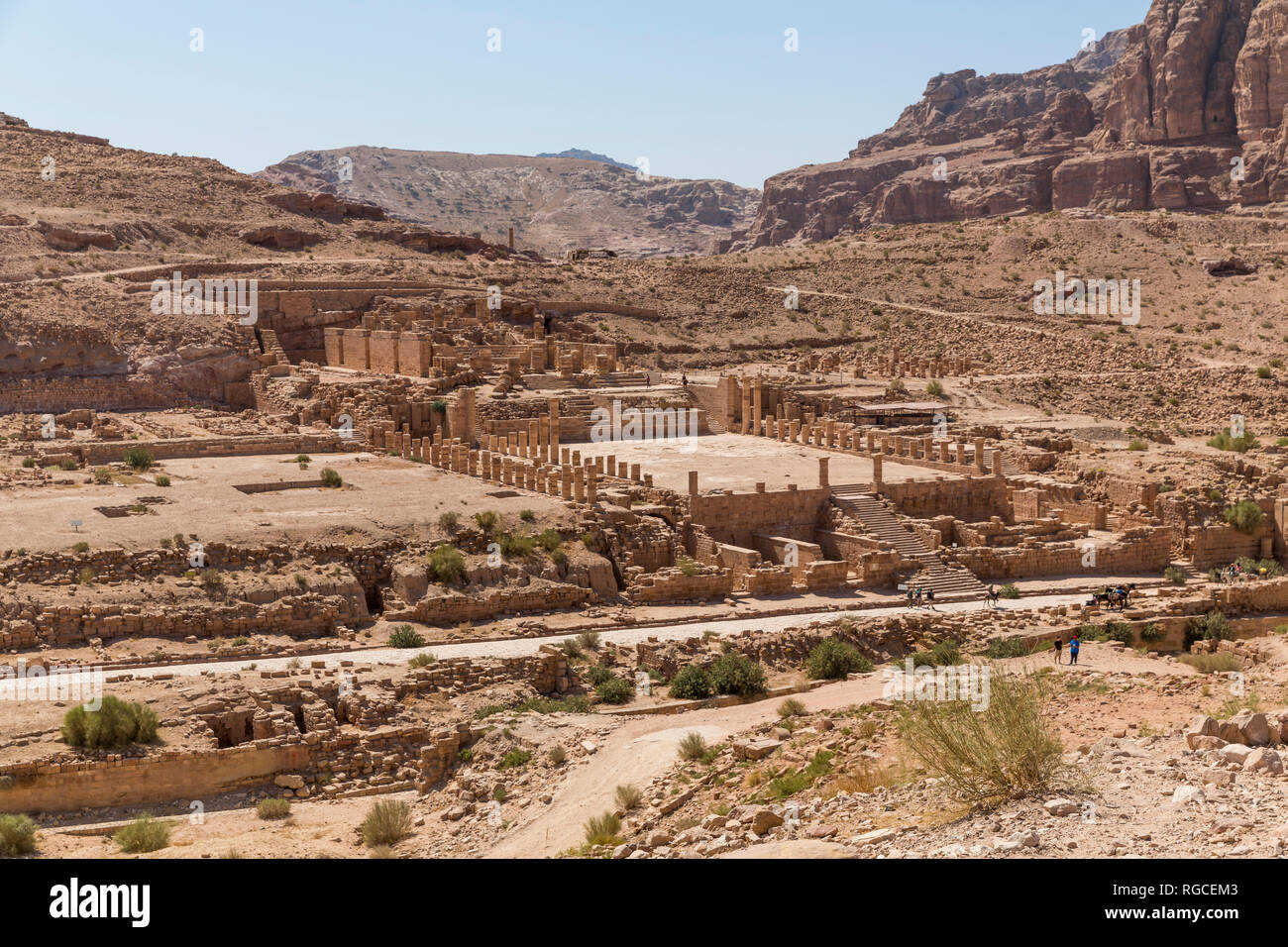 Großer Tempel, Säulenstraße Nabatäer, Petra, Hauptstadt, UNESCO Welkulturerbe, Wadi Musa, Asien, Bosnien und her ... Banque D'Images