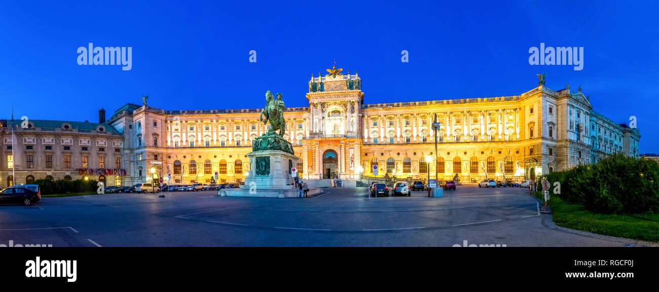 L'Autriche, Vienne, Bibliothèque nationale, l'heure bleue Banque D'Images