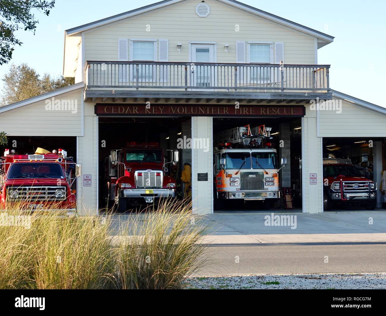 Cedar Key Volunteer Fire Rescue Department, en Floride, aux États-Unis. Banque D'Images